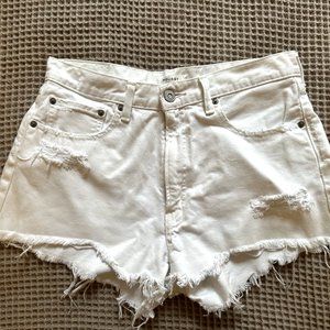 Moussy Vintage White Denim Mini Shorts Size 8